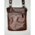 Y2K Lip Pell Italy Brown Genuine Leather Crossbody Bag Messenger Style Photo 15