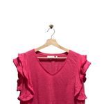 Chico's Flutter Sleeve Linen Top Pink Size 1(M) Coastal Beach Summer Resortwear Photo 5