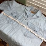 Lizwear Liz Claiborne 90s vintage chambray denim short sleeve shirt unisex Size M Photo 3