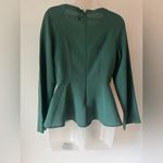Allegra K Women’s Long Sleeve Tie Front Peplum Blouse Green Size XS NWOT Photo 3
