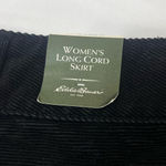 Eddie Bauer Vtg Y2K Long Skirt Womens Black Corduroy Stretch Size 16 Photo 7