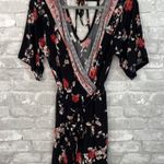 Maurice's Black Floral V Neck Romper Photo 3
