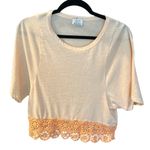 ZARA  Trafaluc coral top‎ with lace, M Photo 0