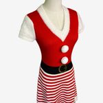 Planet Heart M Santa Sweater Dress Red White Striped Holiday Costume Pom Pom Size M Photo 1