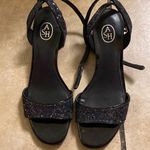 Ash  Black Sequin Wraparound Ankle Heeled Sandals Photo 1