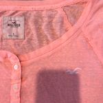 Hollister Y2K Style Orange Peach Short Sleeve Henley T Shirt Burnout Material S Photo 4