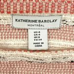 Katherine Barclay  | Size 4 | Watermelon & White Lined Knit Career Mini Skirt Photo 3