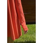 Free People  Beach Coral Long Sleeve Low Back Casual Oversized Frayed Edge Size S Photo 3