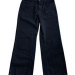 Askk NY Crop Slim Wide Leg Jeans Raw Hem Black Resin Size 30 NEW Photo 2