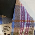 Urban Outfitters BDG  Top Women Small Blue Brown Plaid Rancher Cowgirl Farmhouse Photo 4