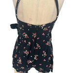 Free People Tango at Night Black Floral Print Wrap Romper Size 2 Photo 7