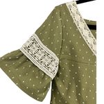 Maeve NWT Anthropologie  Square Neck‎ Lace Trimmed Blouse Top Green Size Small Photo 10