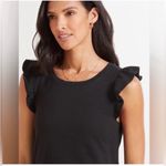 Z Supply  Black Blakely Slub Ruffle Sleeveless Midi Dress size small Photo 2