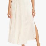 Vince Pleated Paneled Satin Midi Skirt Photo 1