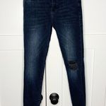 frame denim FRAME Le Skinny De Jeanne Dark Wash Dawn Chew Rips Blue Photo 1