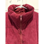 Old Navy  Women's Oversize Puffer Wine Corduroy Padded Jacket Pockets Zip Large‎ Photo 2