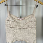 Victoria's Secret  Vintage Small Cream Pink Crochet Crop Top Tank Boho Cottage Photo 0
