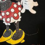 Disney Walt World Minnie Mouse Black Tee Women’s Vintage T-Shirt Sparkly Glitter Photo 8