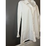 Denim & Co Shirt Womens XL White Long Sleeve Button Front Tunic Cotton Photo 2