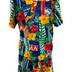 Vintage British Isles Hawaiian Set Shirt‎ & Wrap Skirt Floral Print Cotton Sz 10 Photo 0