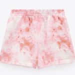 ZARA  TIE-DYE PRINT HIGH WAIST SHORTS Pink/White Size XS NEW Photo 4