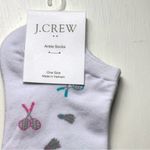 J.Crew White and Pink Badminton Design Ankle Socks NWT Sz OS Photo 1