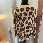 Altar'd State Oversized Cheetah Animal Print Mohair Eyelash Fuzzy Sweater Crew Photo 3