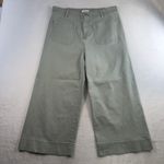 LC Lauren Conrad  Plus 14W Super High Rise Wildflower Wide Leg Cropped Green Photo 2