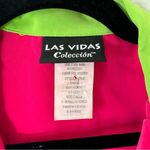 Vintage 80s 90s Hot Pink Lime Green Sleeveless Maximalist Vest Blouse Size XS Photo 3