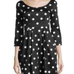 Betsey Johnson | Black & White Polka Dot Retro Pinup Long Sleeve Dress Size 2 XS Photo 3