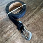 Liz Claiborne  Black‎ Leather Belt Solid Brass Buckle Womens XL Style No. BTR006 Photo 3