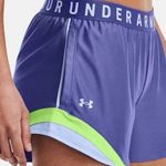 Under Armour Sz M Purple Neon Lime Womens Running Pockets Shorts Stretch Pull On Photo 0