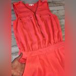Miss Avenue  coral pocketed romper with zip collar size medium has belt loops Photo 1