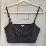 Reformation Gray Ribbed Button Down Tank Photo 1
