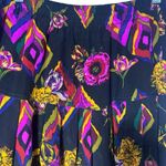Vintage drop waist skirt in beautiful 100% silk floral design size 6 EUC Black Photo 4