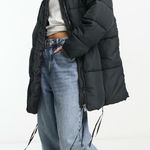 Don’t Think Twice Sarah longline puffer jacket in black Size 8 NWT Photo 0