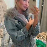 Denim Fur Jacket Blue Photo 0