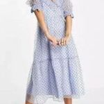 Topshop NWT ASOS  Spot Taffeta Blue Dress Photo 0