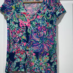 Lilly Pulitzer  Multicolor Floral Short Sleeve Tee Size xs Photo 0