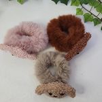Set of 3 Fuzzy Puppy Dog Hair Ties Pink Photo 3