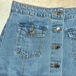 Forever 21  manufactured Distressed Denim Skirt, frayed hemline, buttons Photo 1