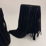Newport News  Black Suede Fringed Boots Size 7 B13 Photo 6