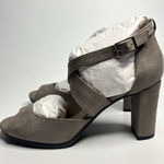 Life Stride  Allison Block Heeled Sandals in Grey Microsuede Photo 0