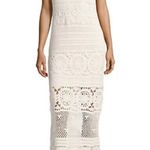 Elie Tahari NWT Vara Crochet Knit Maxi in Antique White Lace-up Back Dress S Photo 0