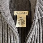 Vintage St. John’s Bay Charcoal Gray Ribbed Cotton Quarter Zip Mockneck Sweater Photo 4