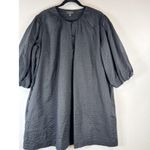 AYR Womens Dress Black Mini Textured Shift Balloon 3/4 Sleeve A Line Large Photo 4