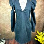 ZARA Trafaluc Denimwear Plunging Zippered Dress Black S Photo 6