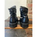 The Shoe Box Leather Combat Boots Women's 6 Bronze Blue Skull Head Punk Goth UK Photo 7