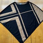 Chico's  Reversible Knit Triangle Poncho Black Brown Tunic Sweater Top, Size‎ L XL Photo 8