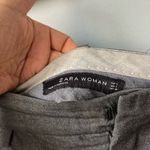 ZARA  charcoal gray mid rise stretch 5 pocket trousers cuffed leg pants Small Photo 1